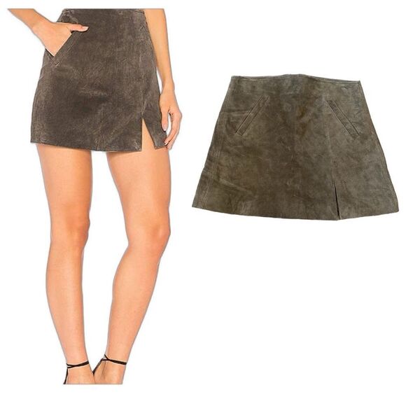 Blank NYC Suede Mini Skirt in French Grey Size 27 - Picture 1 of 13